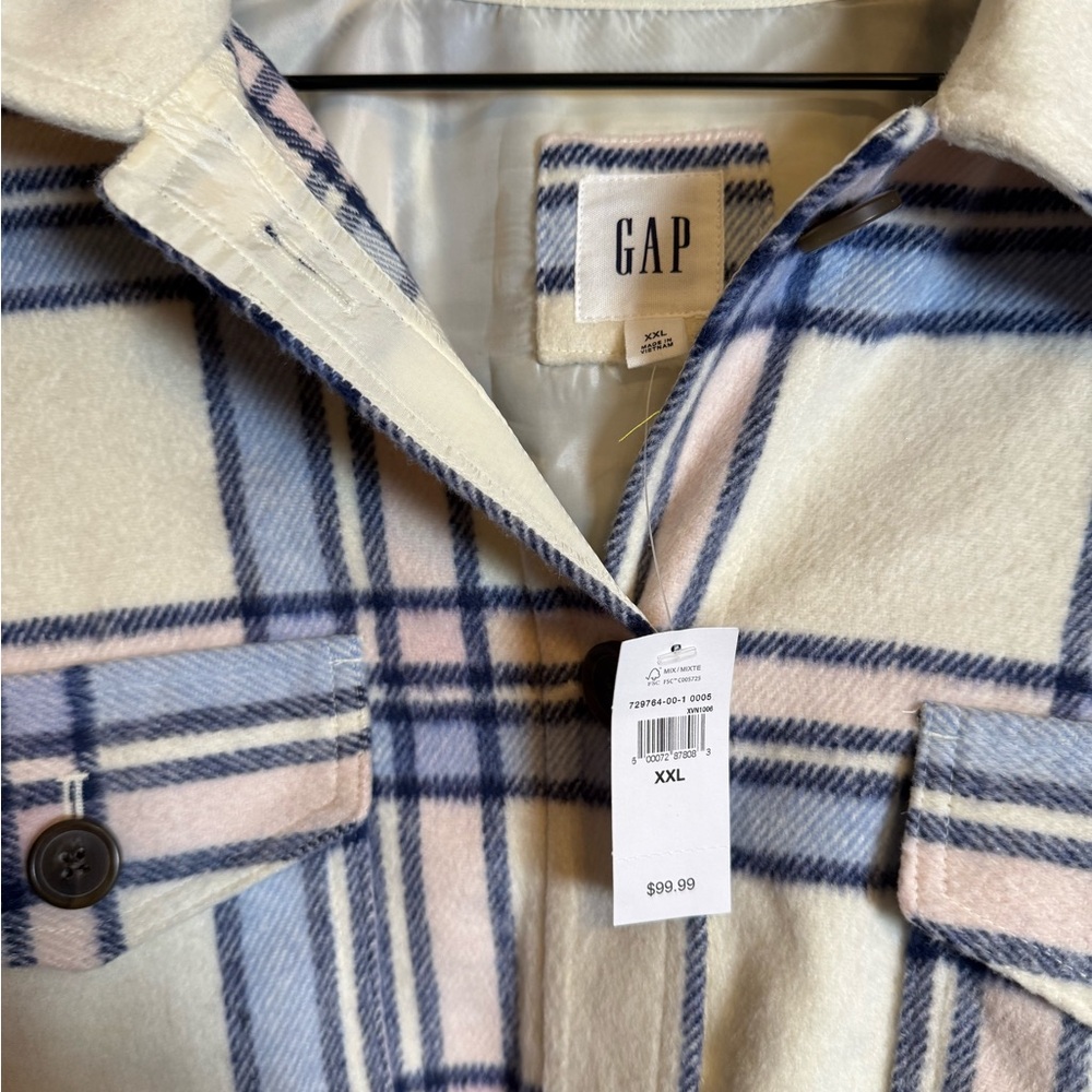 Gap‎ Plaid And Thick Flannel Shirt Jacket - Picture 3 of 7